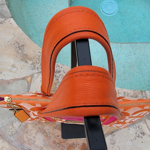 Coach Persimmon And Magenta Poppy Tote Bag - Picture 6 of 16